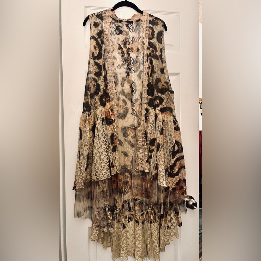 Origami Leopard Lace Vest